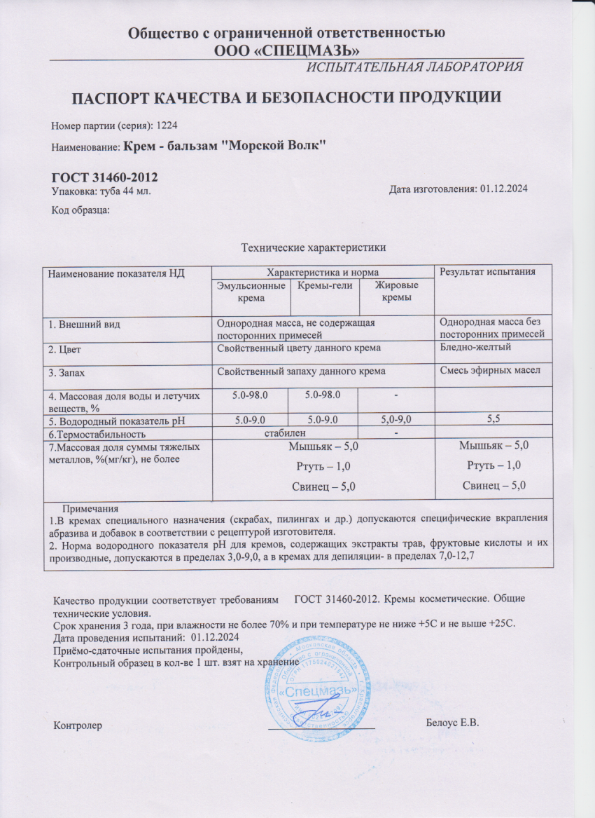 Паспорт №122024